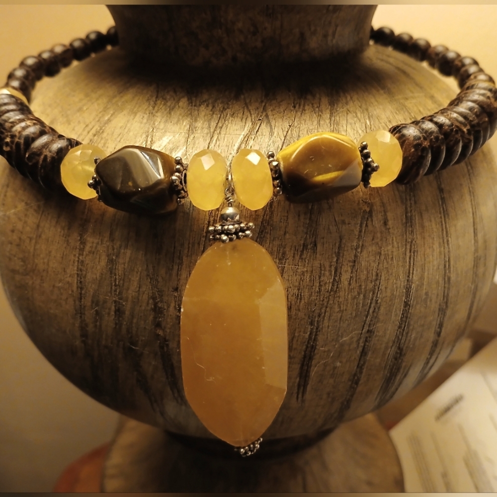 Silpadia 925 Sterling silver, citrine and Tigers Eye Choaker/bracelet